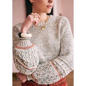 {sezane} orange and grey sweater